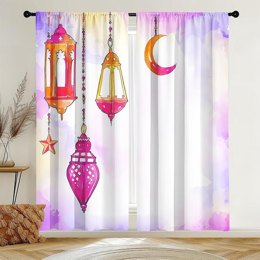 2pcs Watercolor Lantern & Crescent Star Curtains Ideal for Ramadan/Eid Window Decor Vibrant Home Living Room Bedroom Decor 100*130 Grommet Top 1pcs
2pcs Watercolor Lantern & Crescent Star Curtains Ideal for Ramadan/Eid Window Decor Vibrant Home Living Room Bedroom Decor 100*130 Grommet Top 1pcs
