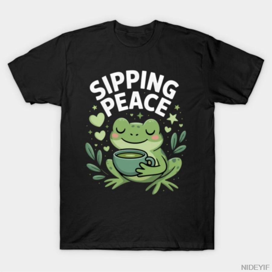 Sipping Peace Frog Tea Cozy Calm Aesthetic Graphic T-shirt For Men Women 100% Cotton T Shirts Short Sleeve Tops 1106-3 4XL
Sipping Peace Frog Tea Cozy Calm Aesthetic Graphic T-shirt For Men Women 100% Cotton T Shirts Short Sleeve Tops 1106-3 4XL