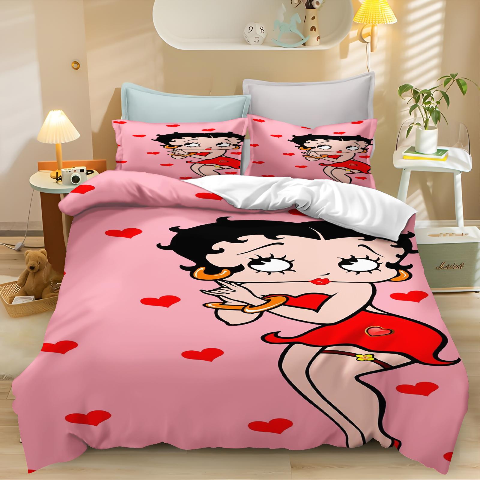 BettyS Boop Bedding Set Duvet Cover Movie Character Bed Set Soft Microfiber Cover for Kids Teens Home 135x200cm
BettyS Boop Bedding Set Duvet Cover Movie Character Bed Set Soft Microfiber Cover for Kids Teens Home 135x200cm