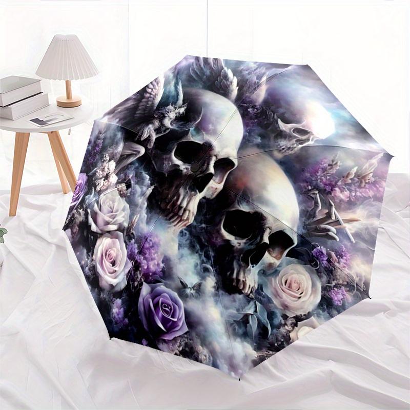 1pc Skulls Angels and Roses Automatic Opening and Closing Umbrella - Lightweight 3-Fold Design, Suitable for Fans, Travel, Daily Use, Interesting
1pc Skulls Angels and Roses Automatic Opening and Closing Umbrella - Lightweight 3-Fold Design, Suitable for Fans, Travel, Daily Use, Interesting