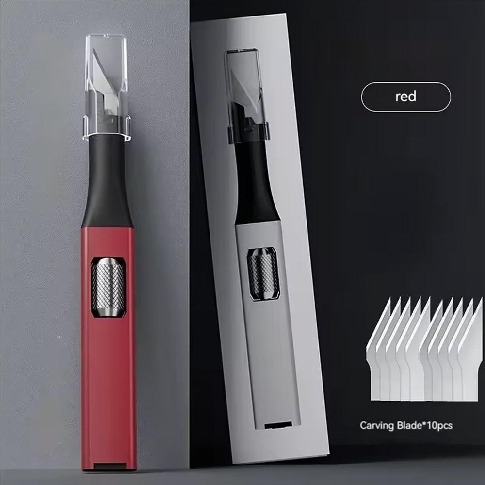 DIY Pen-shaped Aluminum Handle Carving Knife with 5 Replaceable Horseshoe Art Blades for Outdoor Knives and Handicrafts червоний
DIY Pen-shaped Aluminum Handle Carving Knife with 5 Replaceable Horseshoe Art Blades for Outdoor Knives and Handicrafts червоний