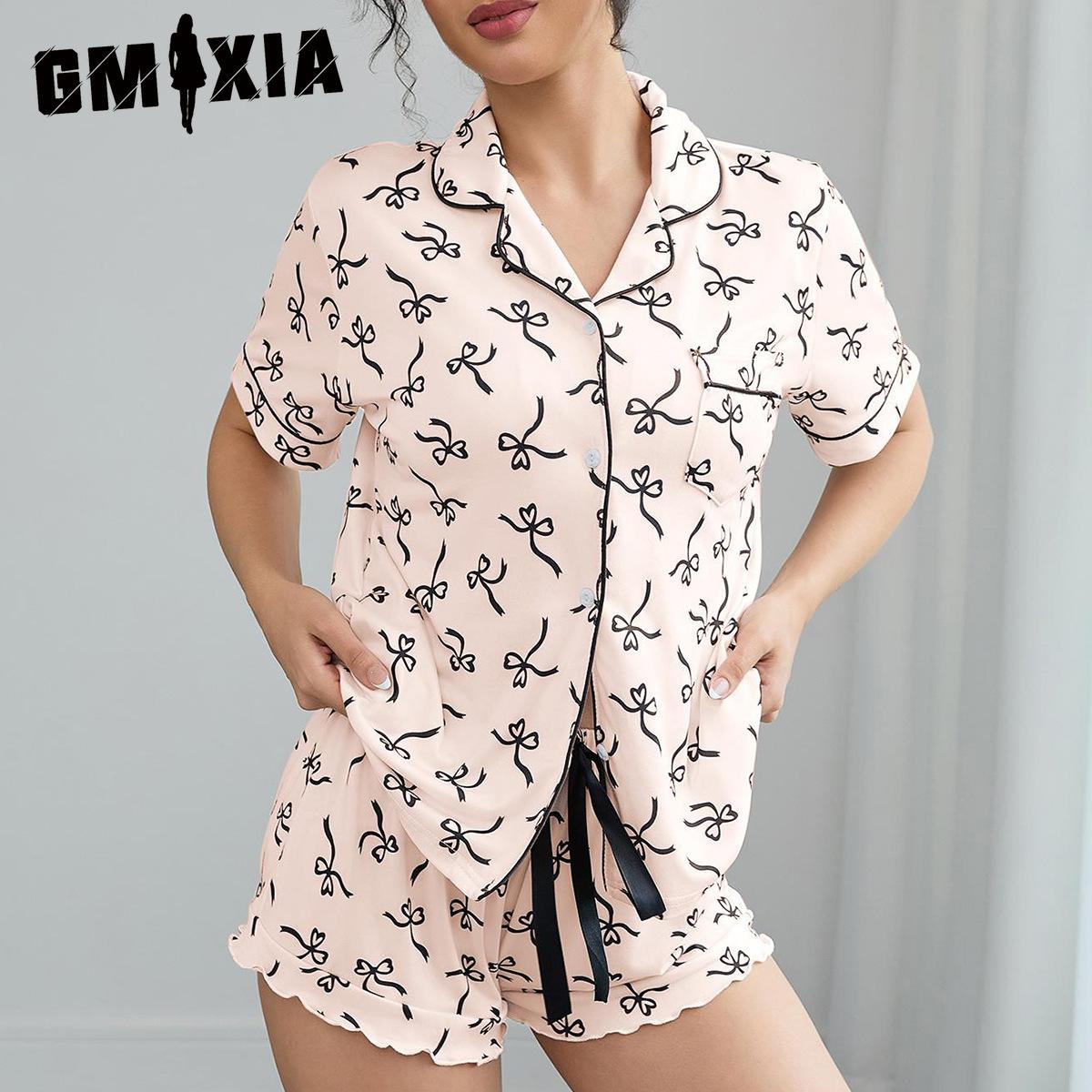 GMXIA Pajamas Female Summer Inlaid Stripes Basic Short-sleeved Shorts Casual Ladies Homewear Two-piece Set XXL
GMXIA Pajamas Female Summer Inlaid Stripes Basic Short-sleeved Shorts Casual Ladies Homewear Two-piece Set XXL