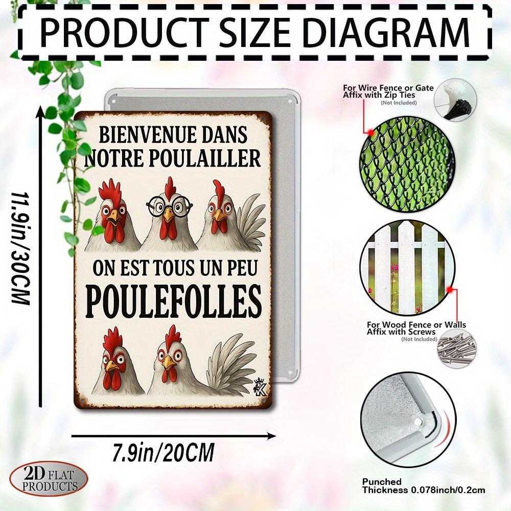 Bienvenue Dans Notre Poulailler Funny Chicken Vintage Iron Metal Tin Sign x Inch Farm Home Bar Wall Decor 20x30cm(7.8x11.8inch)
Bienvenue Dans Notre Poulailler Funny Chicken Vintage Iron Metal Tin Sign x Inch Farm Home Bar Wall Decor 20x30cm(7.8x11.8inch)