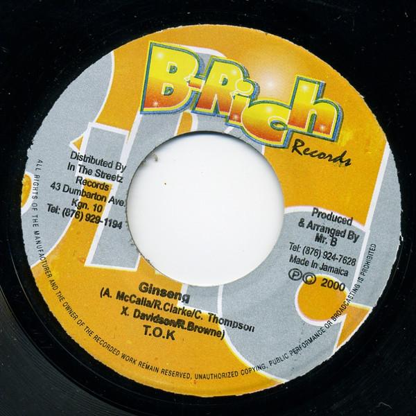 7-дюймовая пластинка T.O.K. - Женьшень НИКАКОЙ B-Rich Records 2000 Ямайка Регги, Ска и Даб Б/У
7-дюймовая пластинка T.O.K. - Женьшень НИКАКОЙ B-Rich Records 2000 Ямайка Регги, Ска и Даб Б/У