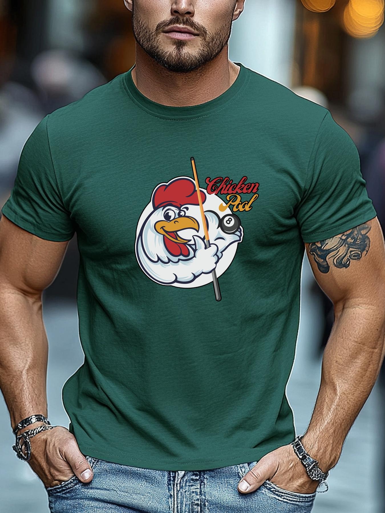 Mens Summer Pool TShirt Chicken Pool Cue Print Short Sleeve Round Neck Breathable Soft Oversized Playful Daily Wear 3XL
Mens Summer Pool TShirt Chicken Pool Cue Print Short Sleeve Round Neck Breathable Soft Oversized Playful Daily Wear 3XL