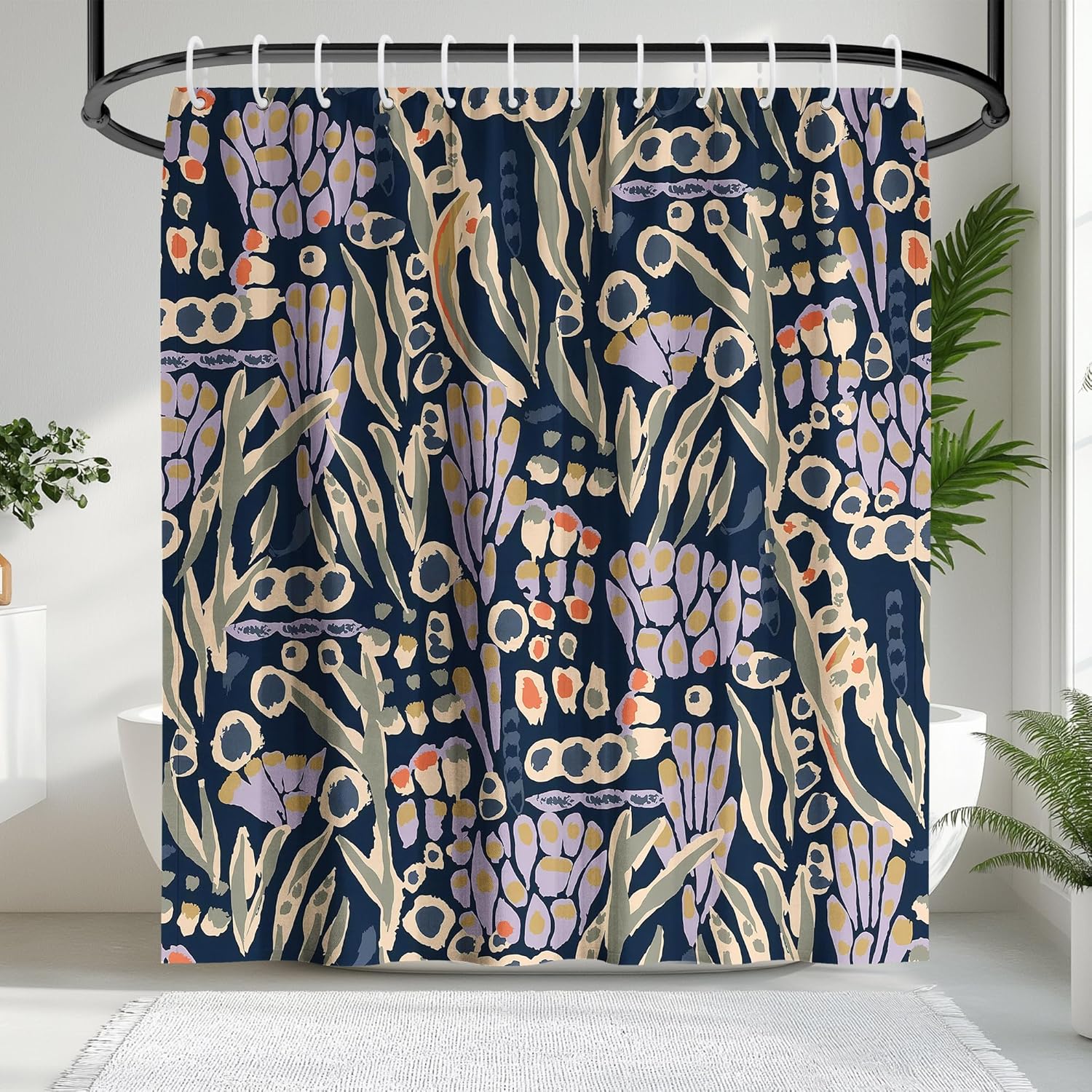 Leaves Plant Shower Curtain,Black Botanical Shower Curtain, Spring Nature Waterproof Polyester Fabric Bathroom Bathtub Decor W60H190(CM)-1 Pcs
Leaves Plant Shower Curtain,Black Botanical Shower Curtain, Spring Nature Waterproof Polyester Fabric Bathroom Bathtub Decor W60H190(CM)-1 Pcs