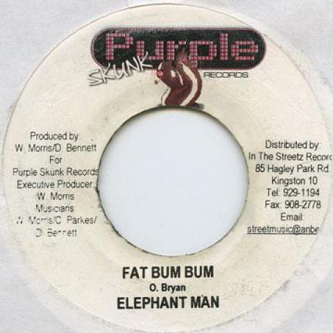 7inch Record ELEPHANT MAN - Fat Bum Bum Purple Skunk 2004 Jamaica Reggae, Ska & Dub
7inch Record ELEPHANT MAN - Fat Bum Bum Purple Skunk 2004 Jamaica Reggae, Ska & Dub