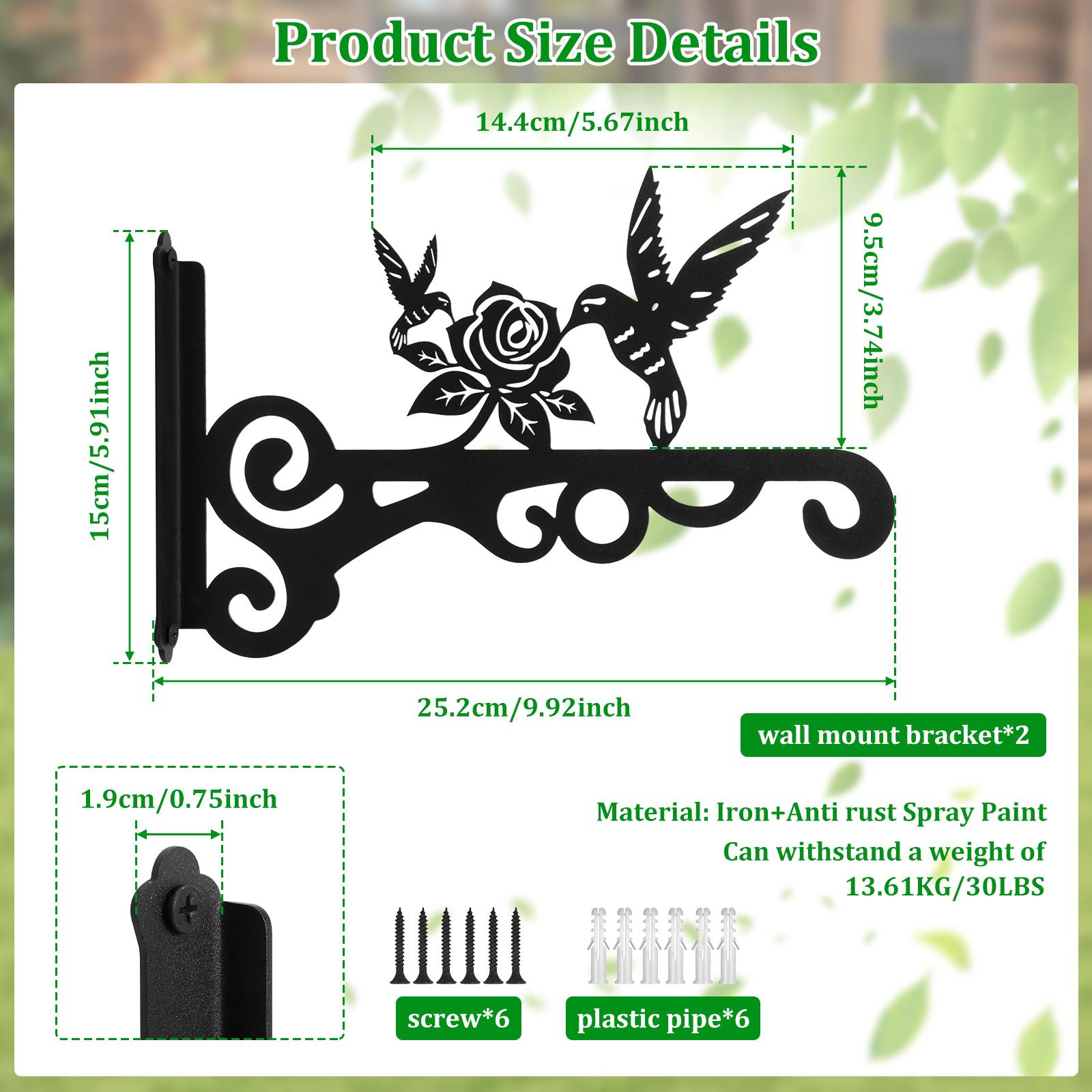 2Pcs Wall Plant Hanger Iron Wall Hooks for Hanging Plants 10 Inches Iron Plant Hanger Wall Hook for Garden Lantern Bird Feeder
2Pcs Wall Plant Hanger Iron Wall Hooks for Hanging Plants 10 Inches Iron Plant Hanger Wall Hook for Garden Lantern Bird Feeder