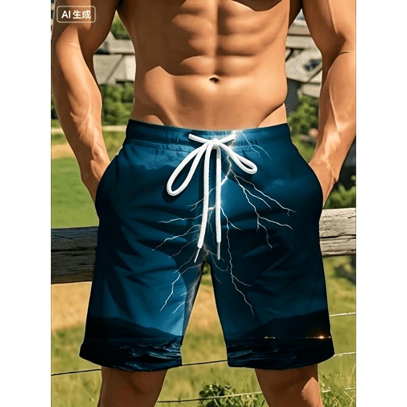 Men s quick drying beach shorts with storm lightning print - summer vacation casual drawstring swimsuit polyester fabric mesh lining 6XL
Men s quick drying beach shorts with storm lightning print - summer vacation casual drawstring swimsuit polyester fabric mesh lining 6XL