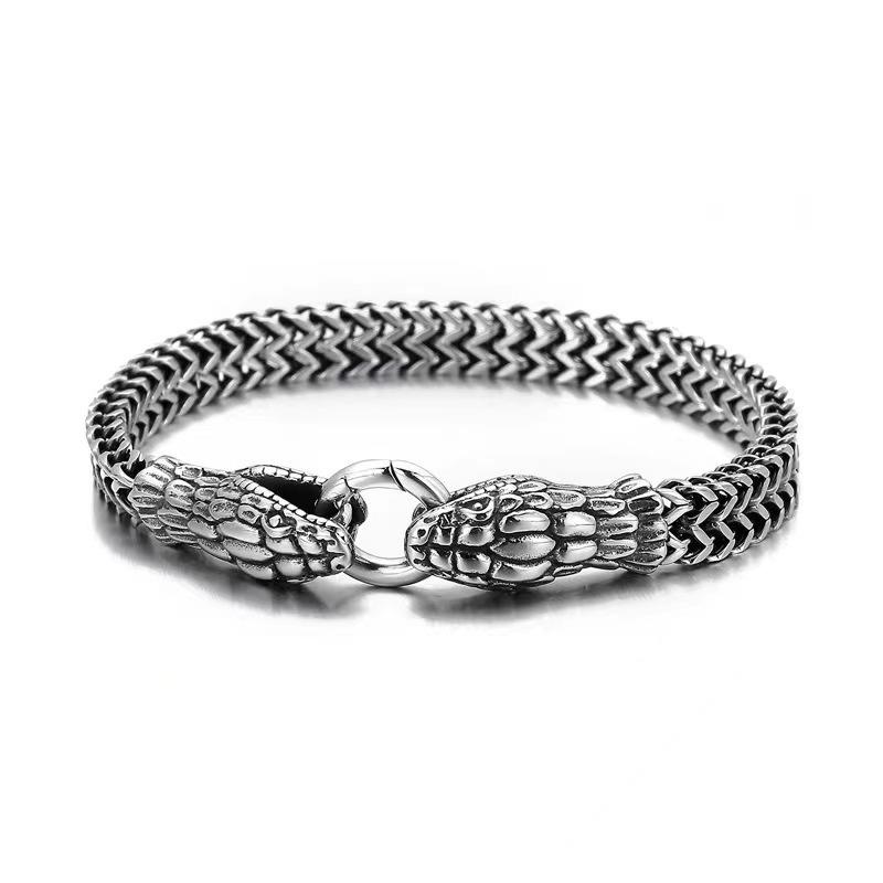 Vintage Double Snake Head Zodiac Bracelet: Titanium Steel Hip-Hop Twelve Spirit Snake Design белый
Vintage Double Snake Head Zodiac Bracelet: Titanium Steel Hip-Hop Twelve Spirit Snake Design белый