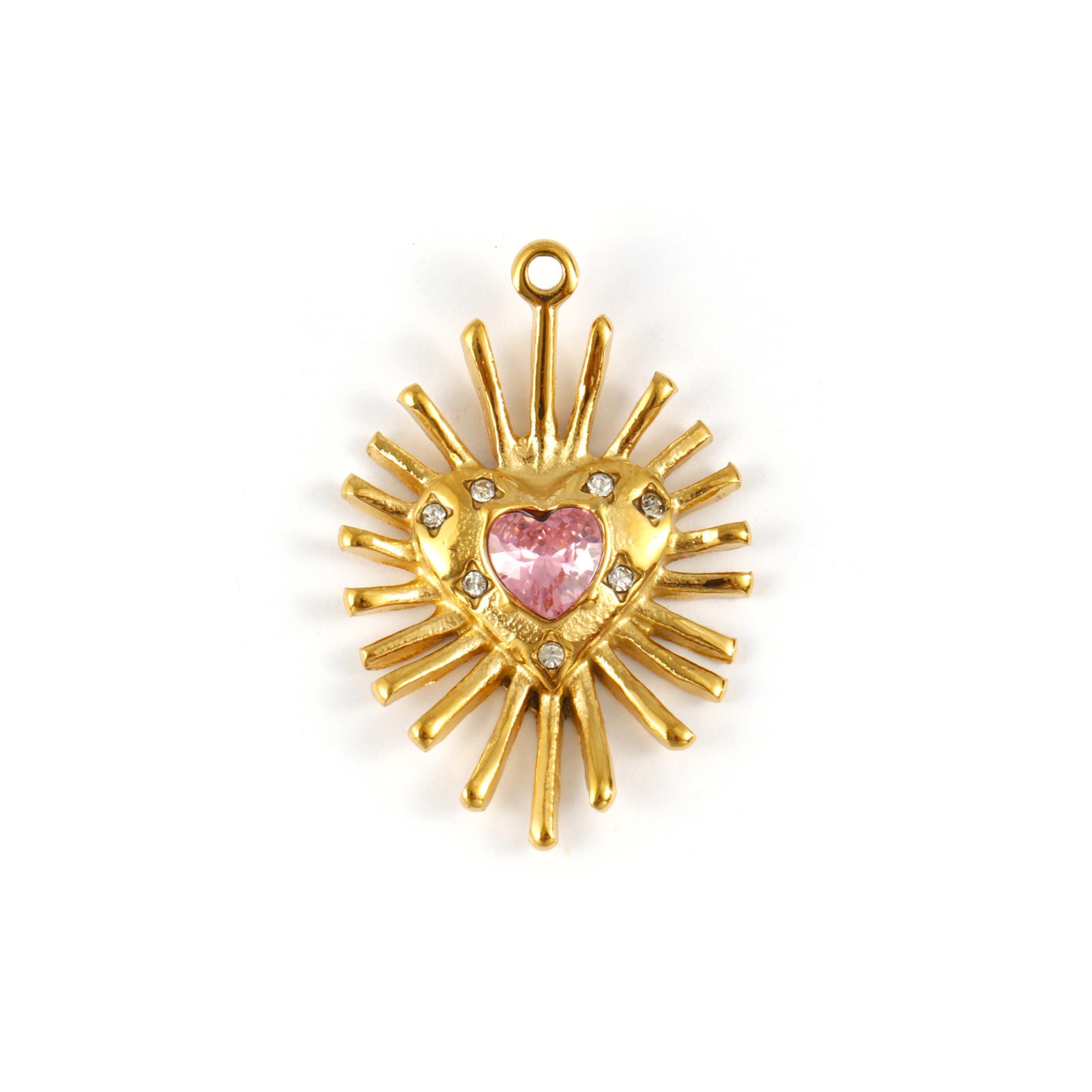 1 Piece 304 Stainless Steel & Rhinestone Religious Charms 18K Gold Plated Ex Voto Pink Heart Pendant For DIY Necklace Making
1 Piece 304 Stainless Steel & Rhinestone Religious Charms 18K Gold Plated Ex Voto Pink Heart Pendant For DIY Necklace Making