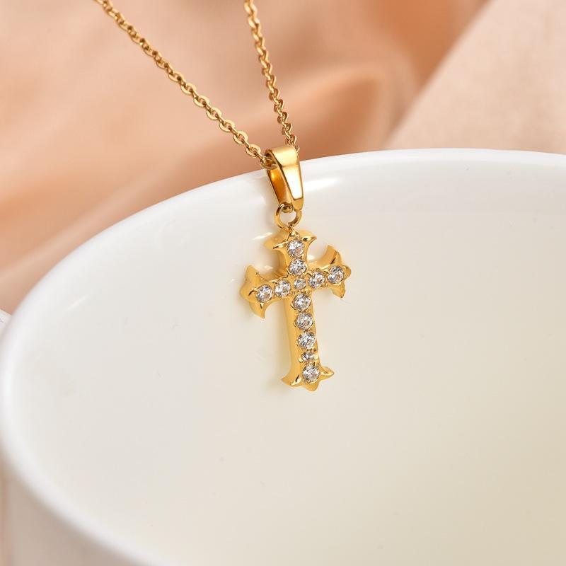 European and American High-end Cross Necklace, Slightly Inlaid Zircon Gold-plated Non-fading Necklace Jewelry 2026 45CM
European and American High-end Cross Necklace, Slightly Inlaid Zircon Gold-plated Non-fading Necklace Jewelry 2026 45CM