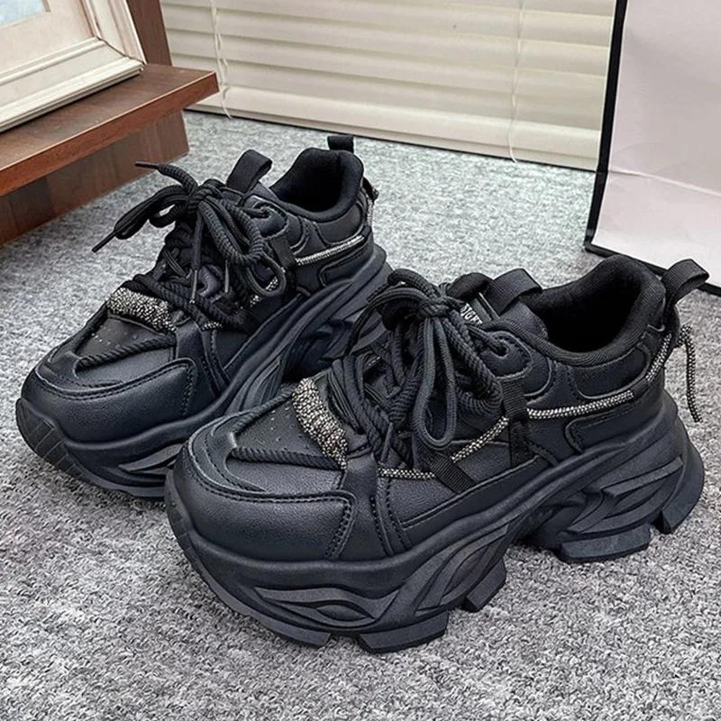Women s Fashionable Skateboarding Sneakers Women s Thick-soled Heightening Casual New Lace-up Non-slip Comfortable Sneakers 40 чорний
Women s Fashionable Skateboarding Sneakers Women s Thick-soled Heightening Casual New Lace-up Non-slip Comfortable Sneakers 40 чорний