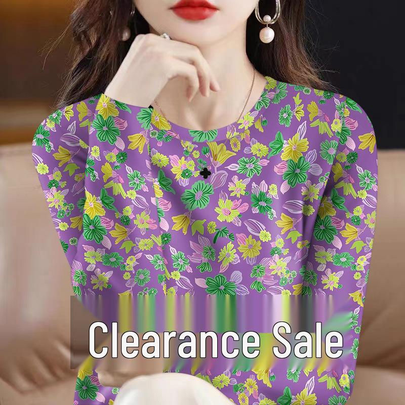 Chic Floral Anti-aging Long Sleeve Autumn Winter T-shirt Women’s Milk Silk Base Layer XL (105-120 lbs)
Chic Floral Anti-aging Long Sleeve Autumn Winter T-shirt Women’s Milk Silk Base Layer XL (105-120 lbs)