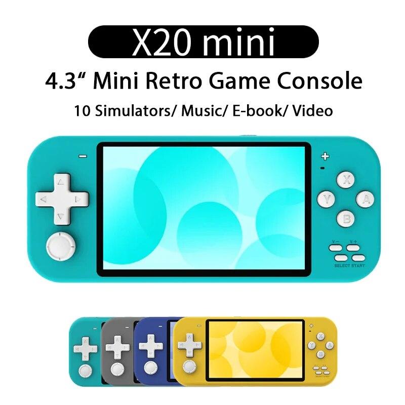 Мини-портативная игровая консоль X20 с ретро-играми 2000 года, 4,3-дюймовый экран IPS 800*480, портативная видеоигра, поддержка 10 симуляторов
Мини-портативная игровая консоль X20 с ретро-играми 2000 года, 4,3-дюймовый экран IPS 800*480, портативная видеоигра, поддержка 10 симуляторов