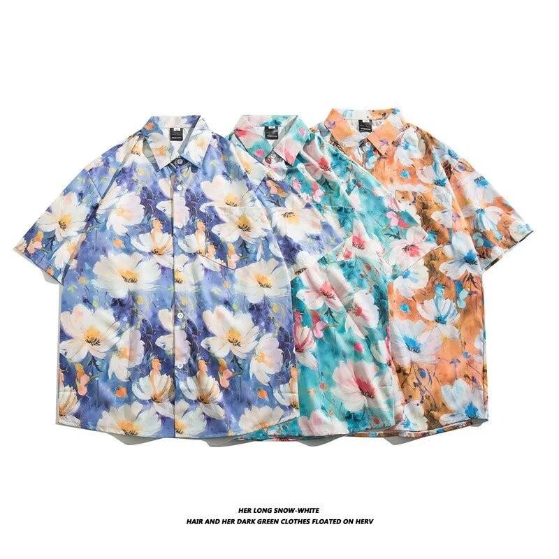 Летняя корейская мужская модная гавайская рубашка с коротким рукавом, уличная рубашка с интересным дизайном растений, повседневные рубашки с цветочным принтом, одежда для пляжного курорта
Летняя корейская мужская модная гавайская рубашка с коротким рукавом, уличная рубашка с интересным дизайном растений, повседневные рубашки с цветочным принтом, одежда для пляжного курорта
