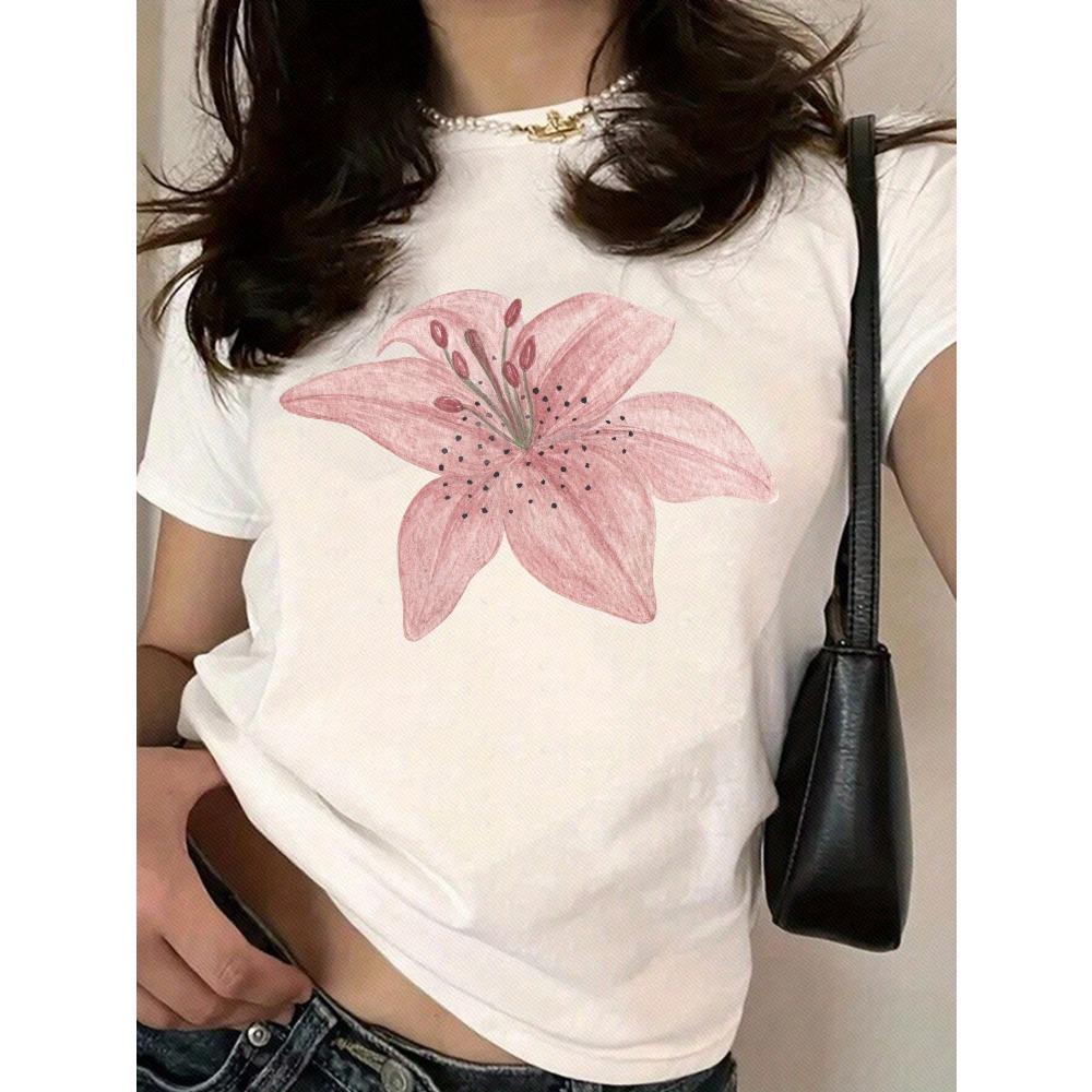 Plus Size Women s Casual Floral Print Women s Crewneck Casual Short Sleeve T-Shirt Summer Harajuku Streetwear Tops Tees Clothes M
Plus Size Women s Casual Floral Print Women s Crewneck Casual Short Sleeve T-Shirt Summer Harajuku Streetwear Tops Tees Clothes M