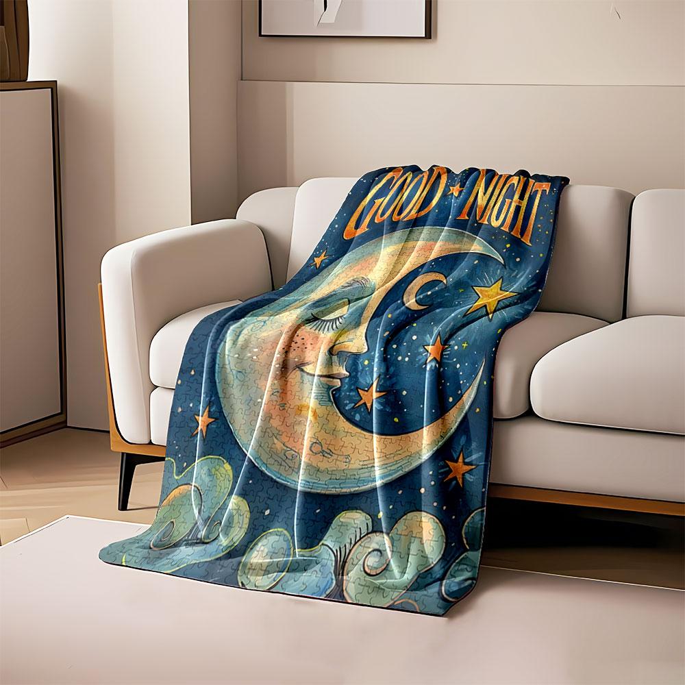 Smiling crescent moon with stars, clouds, and Good Night text design. for all seasons blanket lunch break throw gift 80cm x 120cm
Smiling crescent moon with stars, clouds, and Good Night text design. for all seasons blanket lunch break throw gift 80cm x 120cm