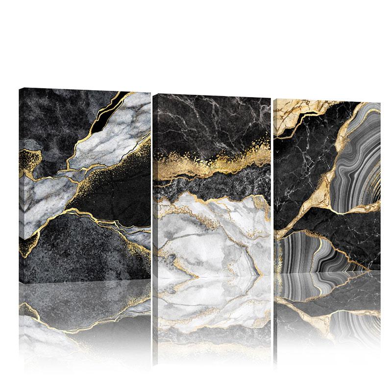 Frame Abstract Wall Art Black White Canvas Painting Marble Mosaic with Golden Veins Posters Prints Wall Picture for Living Room
Frame Abstract Wall Art Black White Canvas Painting Marble Mosaic with Golden Veins Posters Prints Wall Picture for Living Room