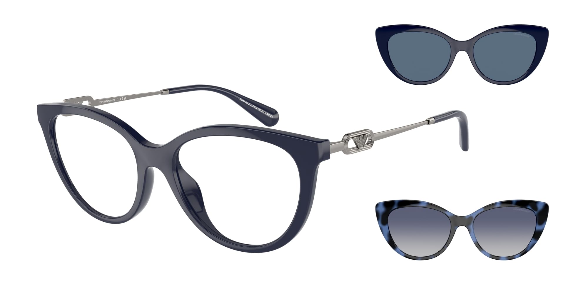 Жіночі блискучі сині сонцезахисні окуляри Emporio Armani EA4213U, Розмір 53
Жіночі блискучі сині сонцезахисні окуляри Emporio Armani EA4213U, Розмір 53
