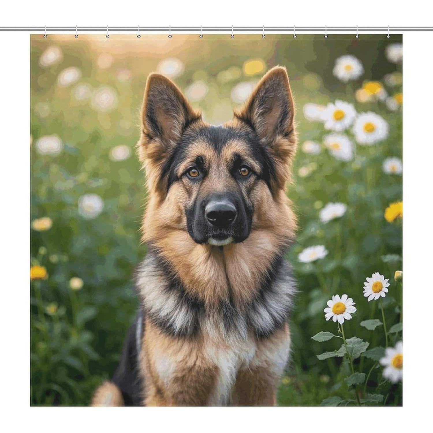 Cute Pet German Shepherd Dog Shower Curtain For Bathroom, Waterproof Shower Curtain With 12 Hooks, Modern Bath Curtains For Tub W60H190(CM)-1 Pcs
Cute Pet German Shepherd Dog Shower Curtain For Bathroom, Waterproof Shower Curtain With 12 Hooks, Modern Bath Curtains For Tub W60H190(CM)-1 Pcs