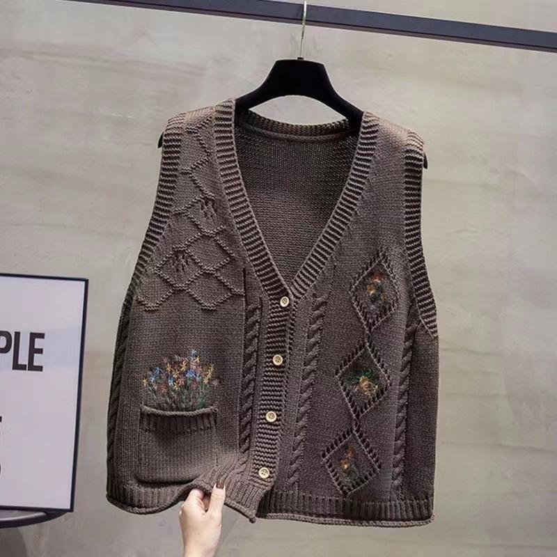 Women s Knitted Vest Spring New Style Loose Knitted Cardigan Casual Vest Top 2XL темно-коричневого кольору
Women s Knitted Vest Spring New Style Loose Knitted Cardigan Casual Vest Top 2XL темно-коричневого кольору