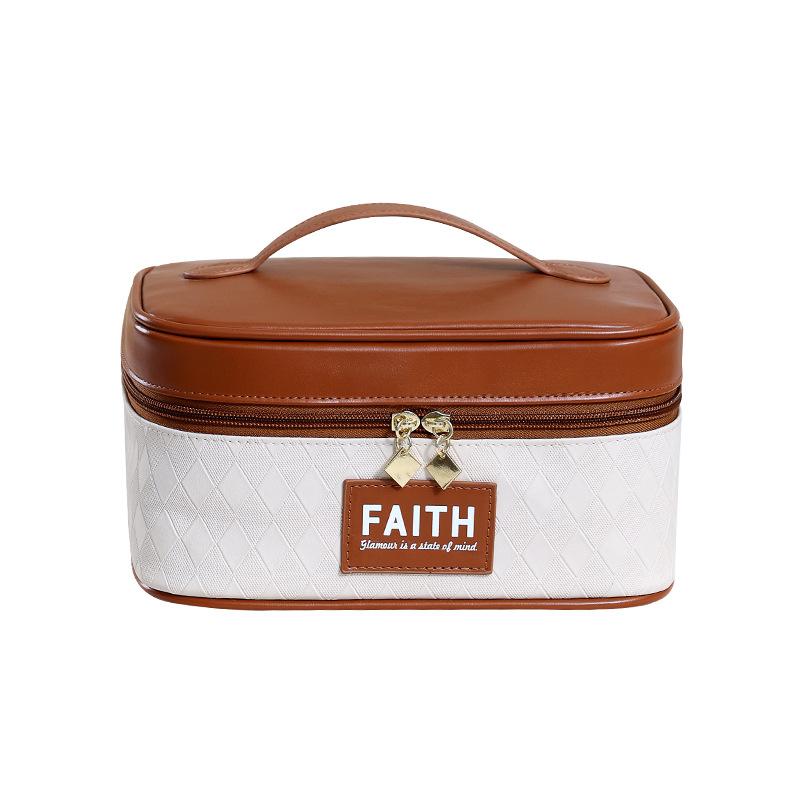 Lattice Makeup Portable Bag Cosmetic Storage Bag Travel Wash Bag Large Capacity Brown
Lattice Makeup Portable Bag Cosmetic Storage Bag Travel Wash Bag Large Capacity Brown