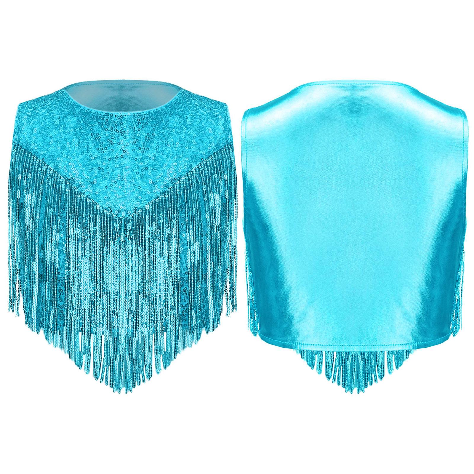 Girls 70s Disco Costume Shiny Sequins Round Neck Metallic Gloss Sleeveless Top 5-6 Years синій
Girls 70s Disco Costume Shiny Sequins Round Neck Metallic Gloss Sleeveless Top 5-6 Years синій