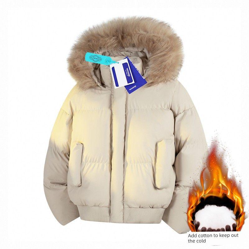 Wassup Fur Collar Padded Jacket with Detachable Hood/Winter Loose Streetwear Coat Unisex Hooded Jacket Beige Color(Detachable Fur Collar Hat) L
Wassup Fur Collar Padded Jacket with Detachable Hood/Winter Loose Streetwear Coat Unisex Hooded Jacket Beige Color(Detachable Fur Collar Hat) L