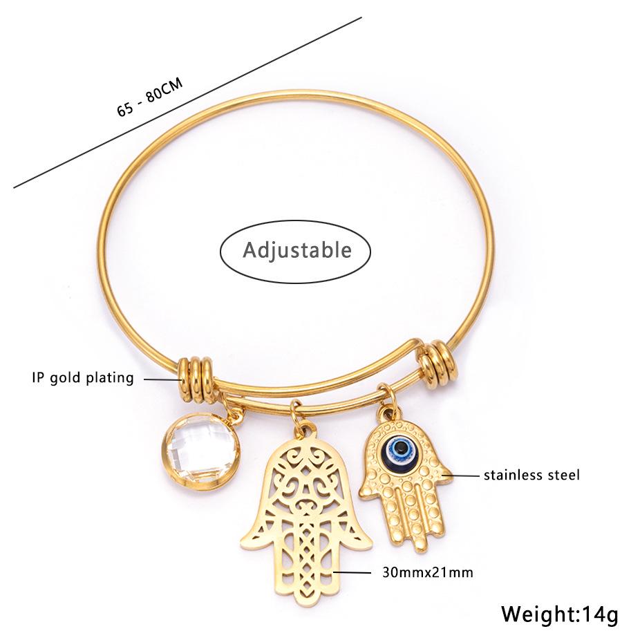 Браслет из нержавеющей стали «Рука Фатимы» и синий «Дурной глаз» - Титан, Исламский турецкий дизайн для женщин
Браслет из нержавеющей стали «Рука Фатимы» и синий «Дурной глаз» - Титан, Исламский турецкий дизайн для женщин