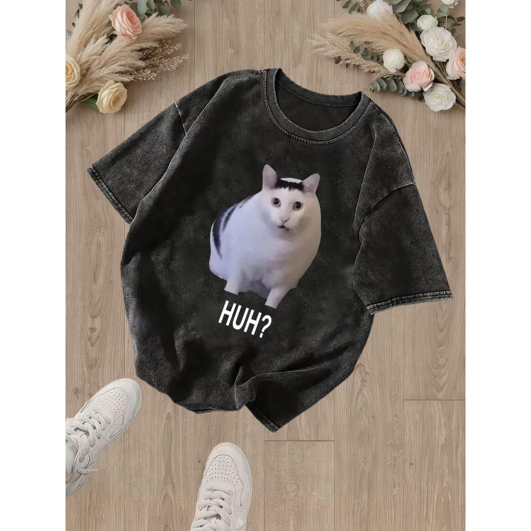 Doubtful Cat Meme Printed Tshirt Ladies Daily Casual Round Neck Tshirt Washed Tshirt Unisex Cute Top S
Doubtful Cat Meme Printed Tshirt Ladies Daily Casual Round Neck Tshirt Washed Tshirt Unisex Cute Top S