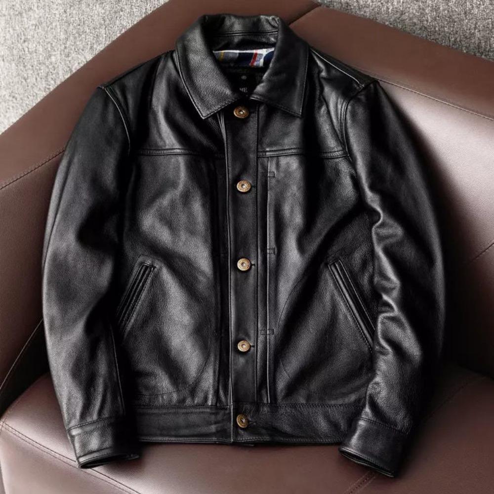 First Layer Calfskin Cowhide Leather Jacket Men s Large Size Denim Motorcycle Leather Jacket Casual Lapel Men s Jacket
First Layer Calfskin Cowhide Leather Jacket Men s Large Size Denim Motorcycle Leather Jacket Casual Lapel Men s Jacket