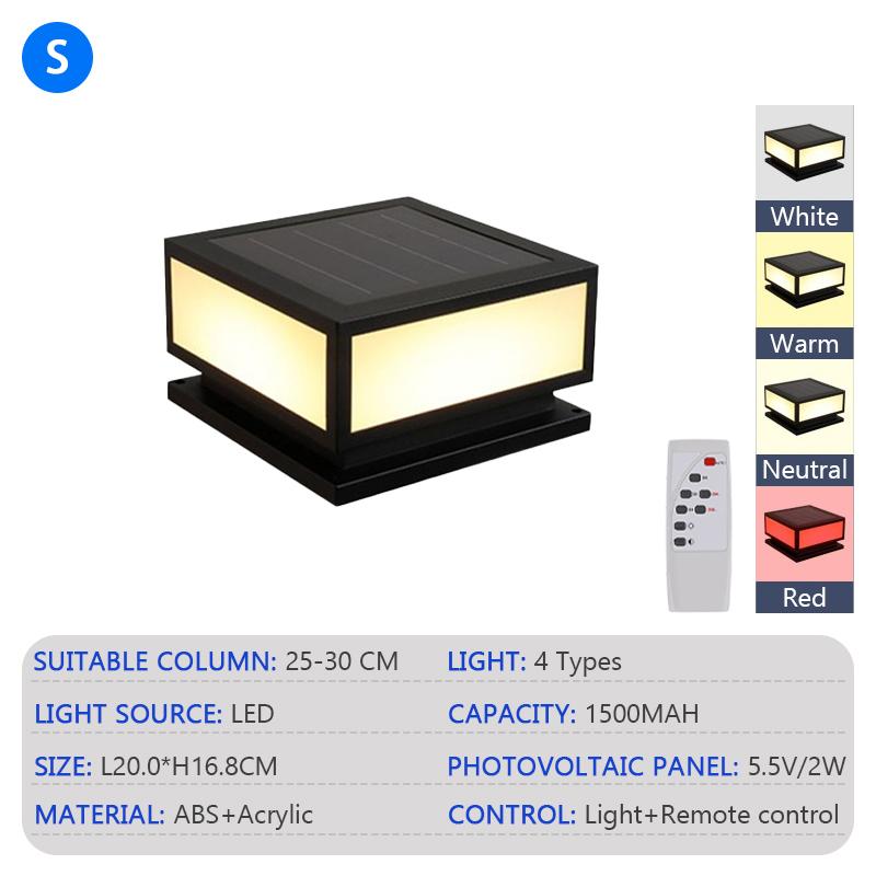 Уличный светодиодный солнечный светильник-колонна, водонепроницаемый, солнечный светильник с дистанционным управлением, 4-цветный, садовый забор, крыльцо, двор, декоративное освещение
Уличный светодиодный солнечный светильник-колонна, водонепроницаемый, солнечный светильник с дистанционным управлением, 4-цветный, садовый забор, крыльцо, двор, декоративное освещение