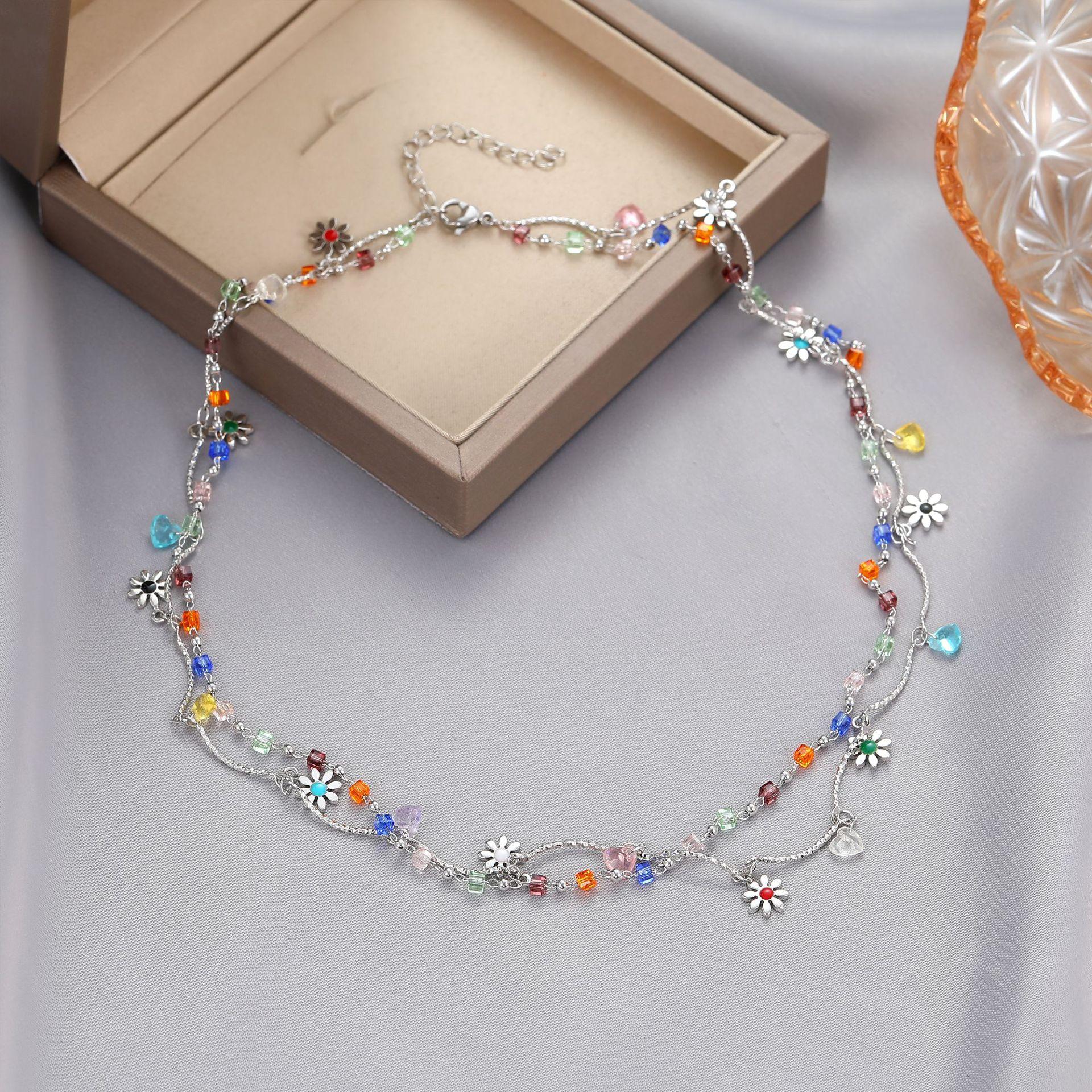 JMXD-Jewelry Креативное маленькое ожерелье с маргариткой Универсальное двойное ожерелье из меди и циркония Универсальная цепочка на шею с кисточками Цепочка на ключицу
JMXD-Jewelry Креативное маленькое ожерелье с маргариткой Универсальное двойное ожерелье из меди и циркония Универсальная цепочка на шею с кисточками Цепочка на ключицу