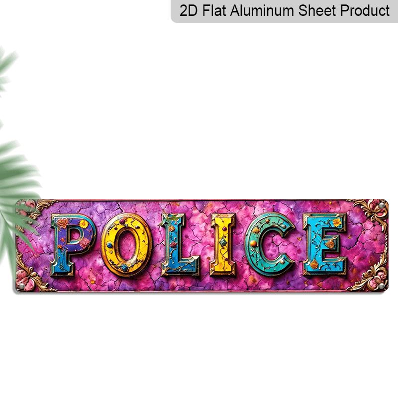 2D Flat, 1pc retro POLICE” Metal Sign-16x4 Inch Color Floral Design Aluminum Wall Decoration, Suitable for Garages, Farmhouses, Cafes 40cm x 10cm
2D Flat, 1pc retro POLICE” Metal Sign-16x4 Inch Color Floral Design Aluminum Wall Decoration, Suitable for Garages, Farmhouses, Cafes 40cm x 10cm