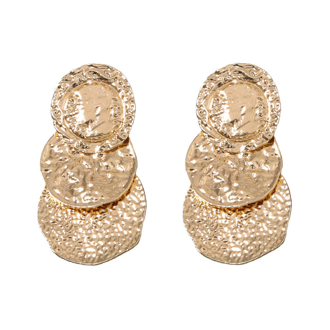 New style, exaggerated and creative geometric round alloy earrings, multi-layer texture pleated earrings
New style, exaggerated and creative geometric round alloy earrings, multi-layer texture pleated earrings