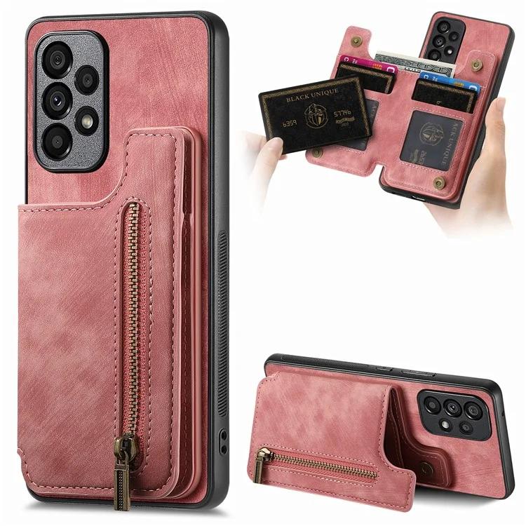 D15 For Samsung Galaxy A53 5G Wallet Case Retro PU+TPU Kickstand Phone Cover - Rose Gold
D15 For Samsung Galaxy A53 5G Wallet Case Retro PU+TPU Kickstand Phone Cover - Rose Gold
