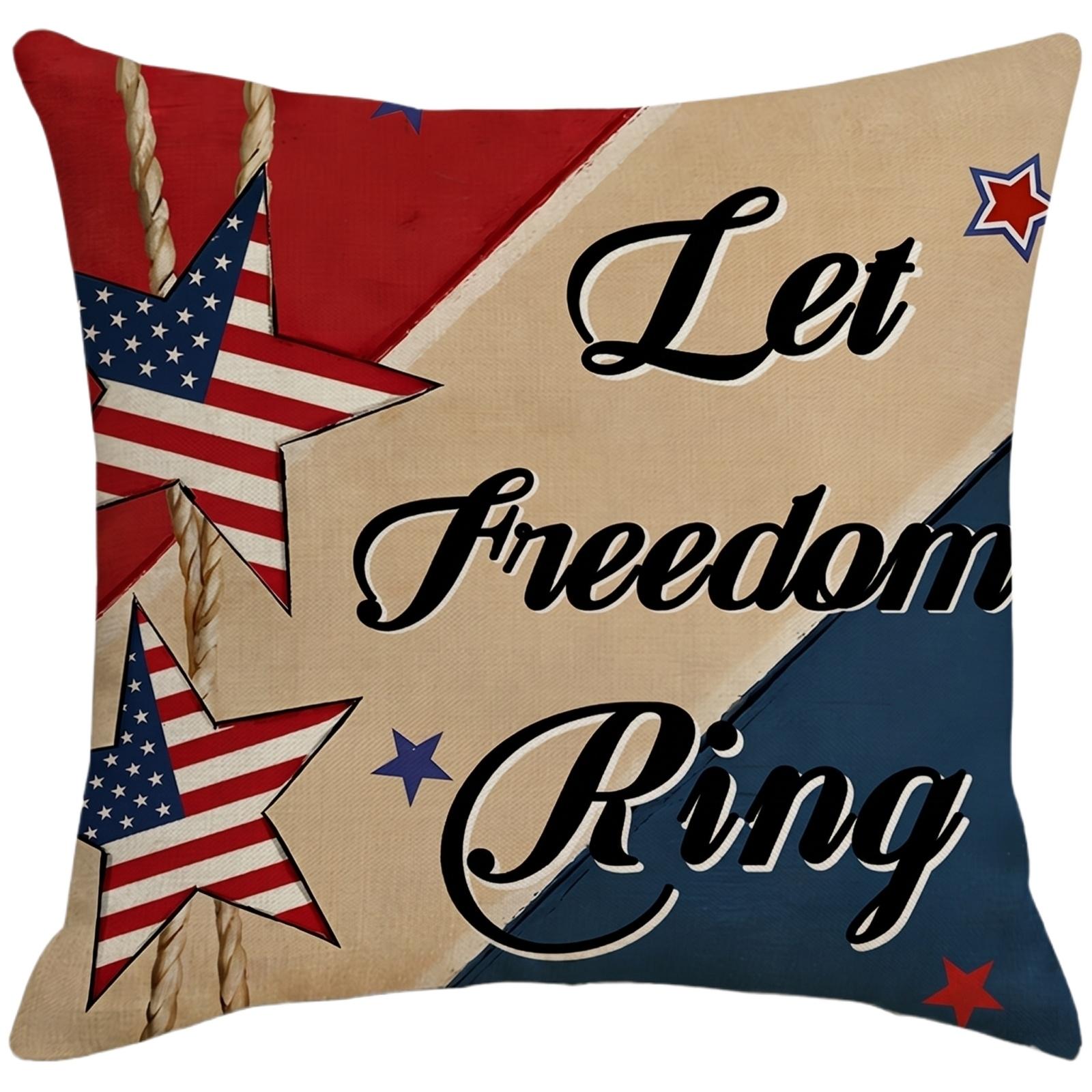 Decorative Throw Pillow Cover with Patriotic Star Design and Inspirational Text Suitable for Sofa Couch Chair Home Decor 18x18 Inches One Size
Decorative Throw Pillow Cover with Patriotic Star Design and Inspirational Text Suitable for Sofa Couch Chair Home Decor 18x18 Inches One Size