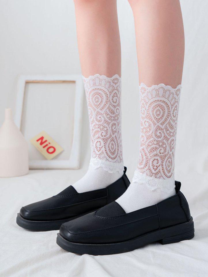 Black Silk Mid-Calf Mesh Socks with Lace Trim - Ballet Style, Slimming and Delicate Gathering One Size белый
Black Silk Mid-Calf Mesh Socks with Lace Trim - Ballet Style, Slimming and Delicate Gathering One Size белый
