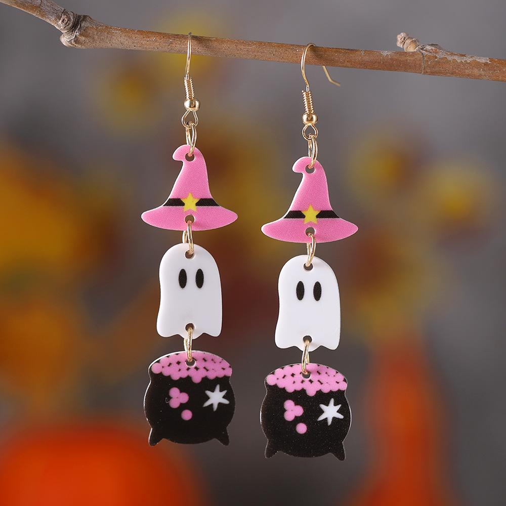 New Halloween Earrings Witch Hat Ghost Magic Potion Tank Triple Splicing Acrylic Earrings Halloween Decoration Gift
New Halloween Earrings Witch Hat Ghost Magic Potion Tank Triple Splicing Acrylic Earrings Halloween Decoration Gift