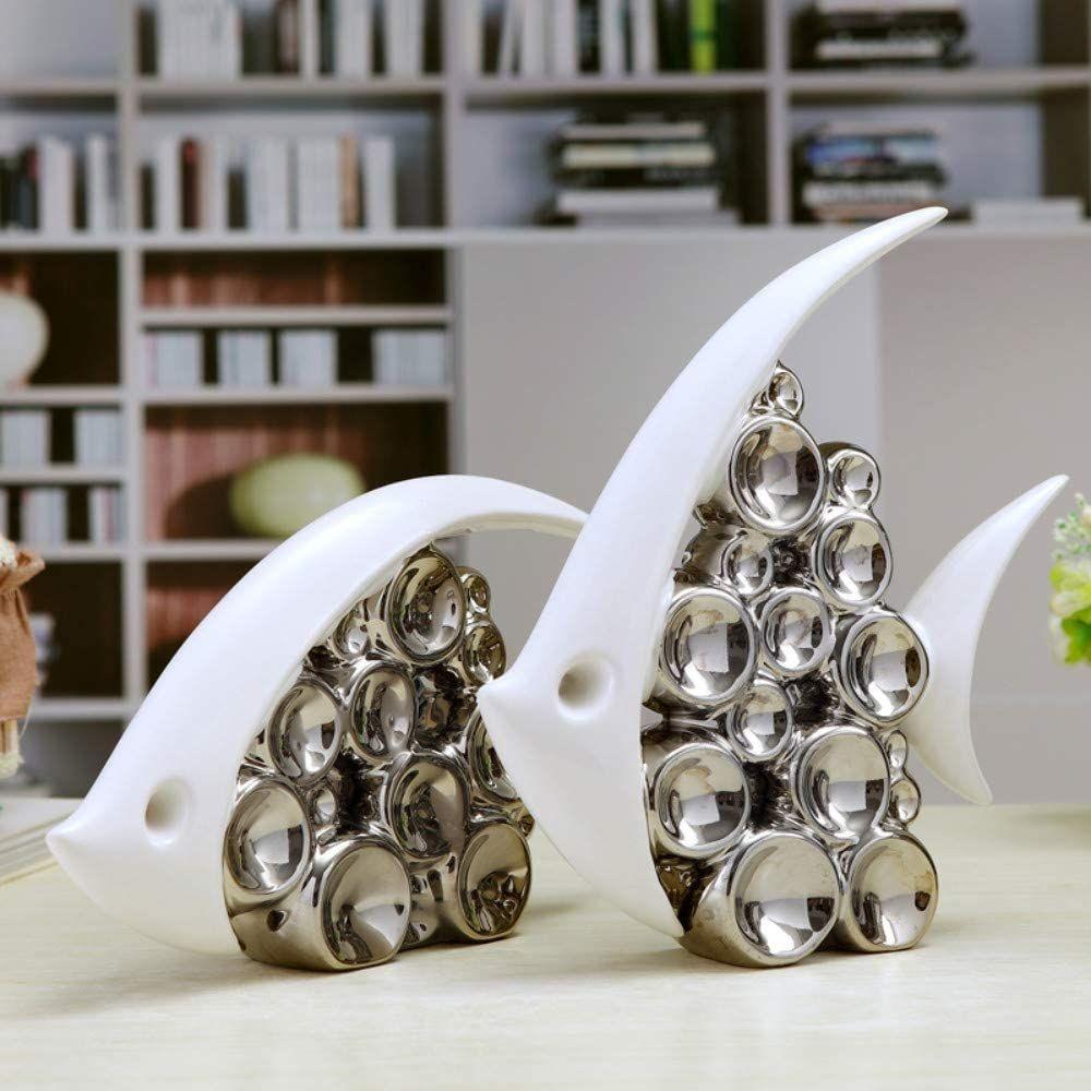 Silver Plated Bubble Fish Couple | Beautiful Ceramic Home Decor - (Pack of 1, White & Silver)
Silver Plated Bubble Fish Couple | Beautiful Ceramic Home Decor - (Pack of 1, White & Silver)