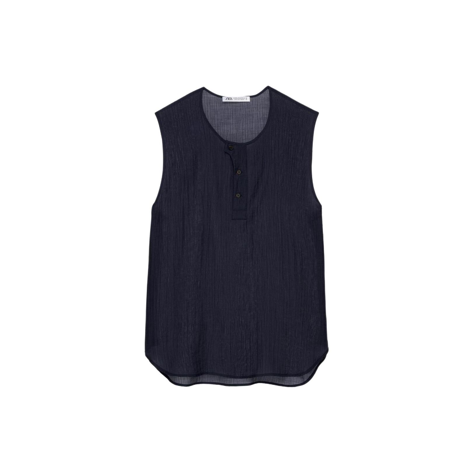 Zara Studio Series Solid Color Round Neck Comfortable Casual Sleeveless Shirt Men shirts Blue 4088701-485 S
Zara Studio Series Solid Color Round Neck Comfortable Casual Sleeveless Shirt Men shirts Blue 4088701-485 S