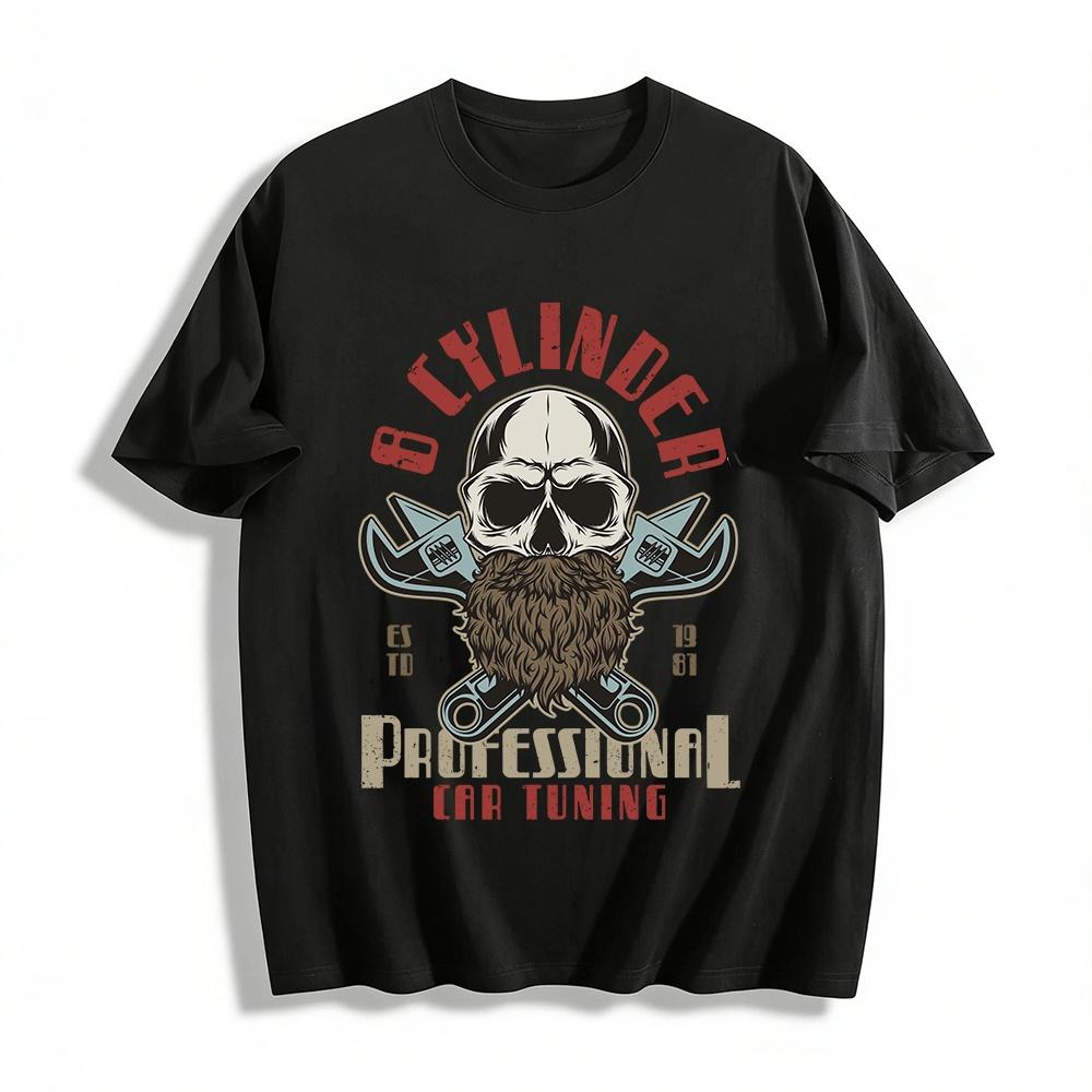 V8 Cylinder Professional Car Tuning Skull Wrench Graphic Tee Pure cotton T-shirt XXS
V8 Cylinder Professional Car Tuning Skull Wrench Graphic Tee Pure cotton T-shirt XXS