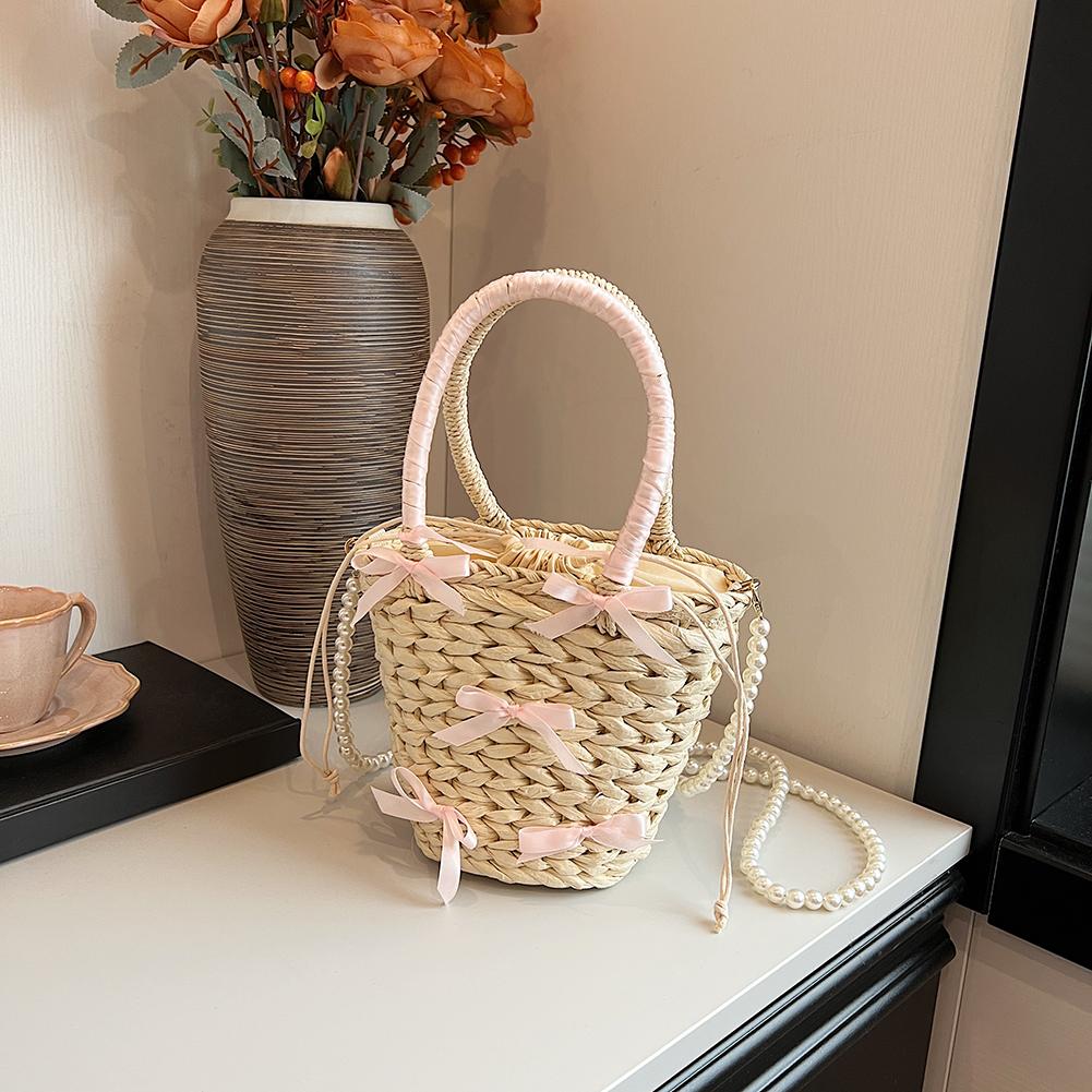 Cute Bow Summer Straw Bag with Pearl Chain Strap Vacation Bag Large Holiday Travel Handbag Crossbody Bag for Women
Cute Bow Summer Straw Bag with Pearl Chain Strap Vacation Bag Large Holiday Travel Handbag Crossbody Bag for Women