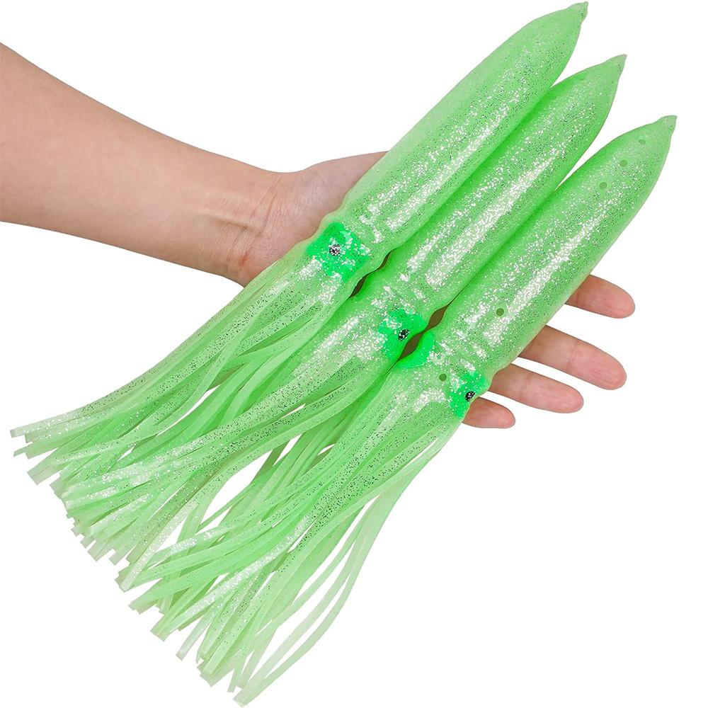 3Pcs Octopus Squid Skirts Fishing Lures 30cm/11.81inch 56g Luminous Octopus Skirt Trolling Plastic Bait Saltwater Fishing Tackle
3Pcs Octopus Squid Skirts Fishing Lures 30cm/11.81inch 56g Luminous Octopus Skirt Trolling Plastic Bait Saltwater Fishing Tackle