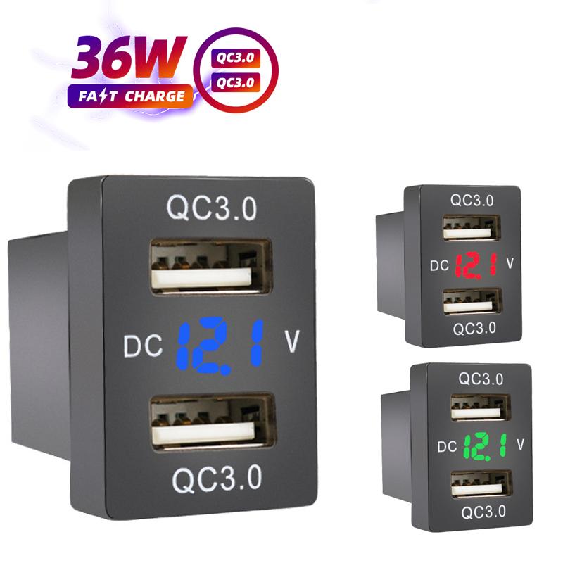 Двойной USB QC3.0 автомобильное зарядное устройство 12-24 В вольтметр светодиодный автомобильные аксессуары адаптер питания для Toyota быстрая зарядка для мобильного телефона красный
Двойной USB QC3.0 автомобильное зарядное устройство 12-24 В вольтметр светодиодный автомобильные аксессуары адаптер питания для Toyota быстрая зарядка для мобильного телефона красный