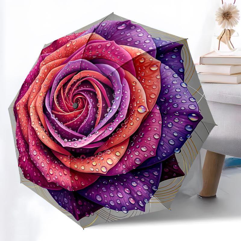 1pc Sturdy 8-Bone Auto Umbrella, Peach Gold Floral Rose Umbrella, Digital Printed, Foldable Umbrella for On-the-Go Outdoor Use
1pc Sturdy 8-Bone Auto Umbrella, Peach Gold Floral Rose Umbrella, Digital Printed, Foldable Umbrella for On-the-Go Outdoor Use
