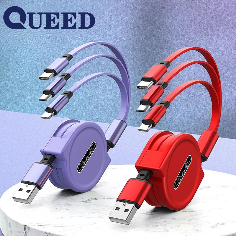 Зарядный кабель 3 в 1, выдвижной USB-кабель для зарядки 2,4 А, быстрая зарядка для Xiaomi Huawei Samsung, портативный зарядный кабель Micro Type-C
Зарядный кабель 3 в 1, выдвижной USB-кабель для зарядки 2,4 А, быстрая зарядка для Xiaomi Huawei Samsung, портативный зарядный кабель Micro Type-C