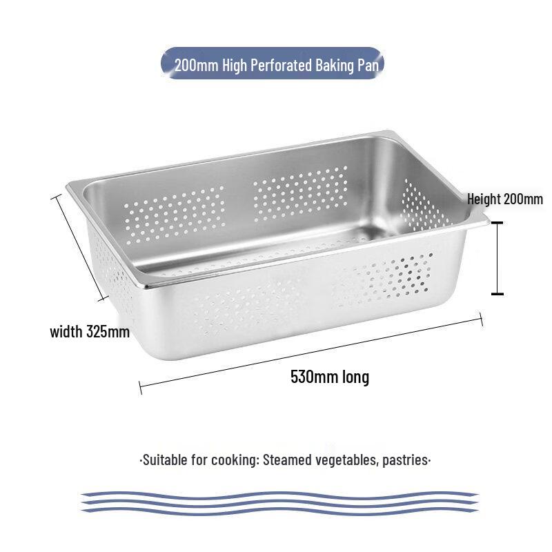 Yingtang 1/1*20cm Stainless Steel Perforated Steaming & Roasting Pan
Yingtang 1/1*20cm Stainless Steel Perforated Steaming & Roasting Pan