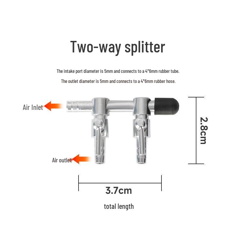 Stainless Steel Fish Tank Air Flow Regulating Valve - Multi-way Oxygen Pump Splitter and Aerator Connector.
Stainless Steel Fish Tank Air Flow Regulating Valve - Multi-way Oxygen Pump Splitter and Aerator Connector.